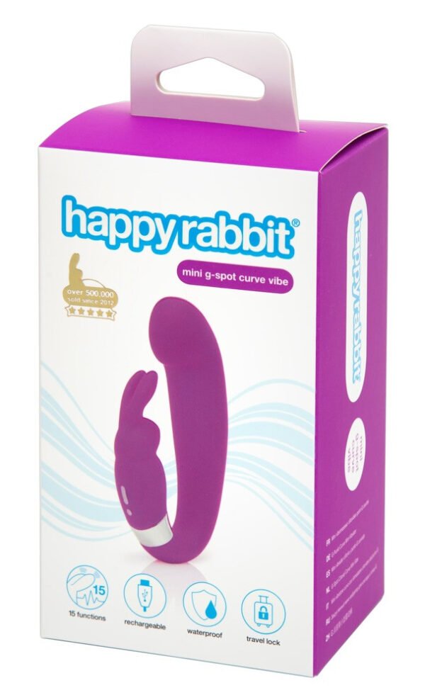 Happyrabbit Mini G - dobíjecí vibrátor pro bod G s kmitáním (fialový)