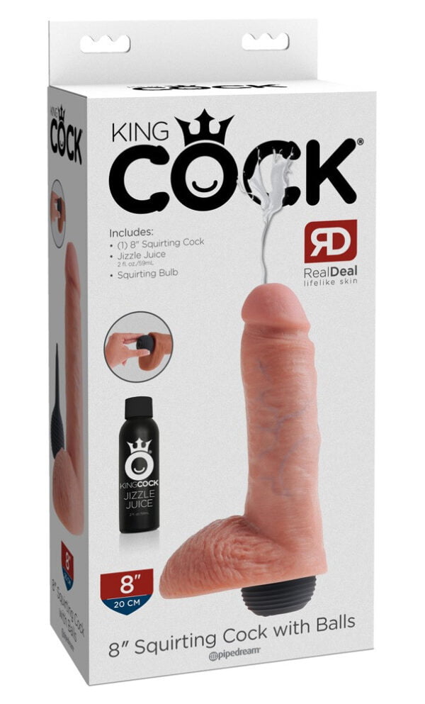 King Cock 8 - realistická stříkací dildo (20cm) - přírodní