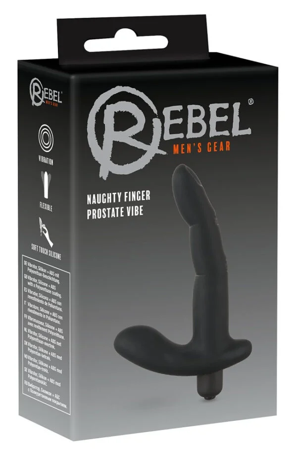 Rebel Naughty Finger - vibrátor na prostatu (černý)