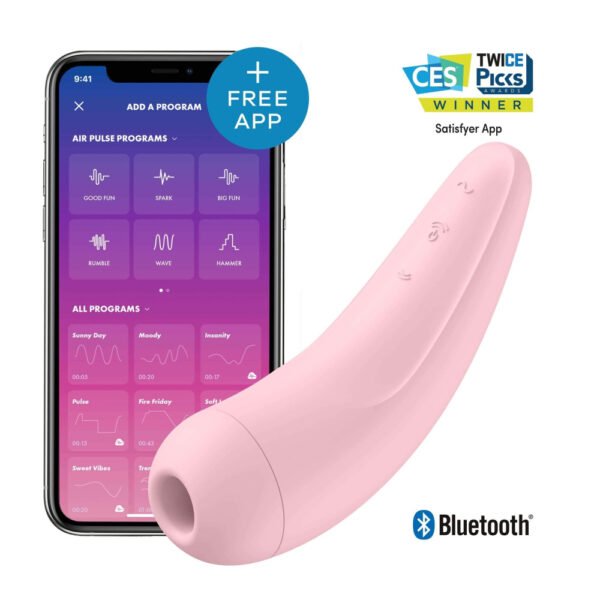 Satisfyer Curvy 2+ - chytrý vzduchový klitoriální stimulátor vibrátor (růžový)