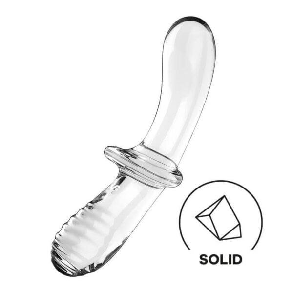 Satisfyer Double Crystal - skleněné dildo se dvěma konci (průsvitné)