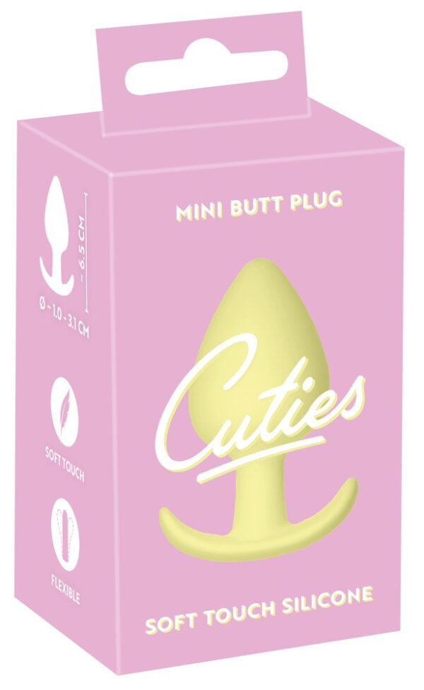 Cuties Mini Butt Plug - silikonové anální dildo - žluté (3
