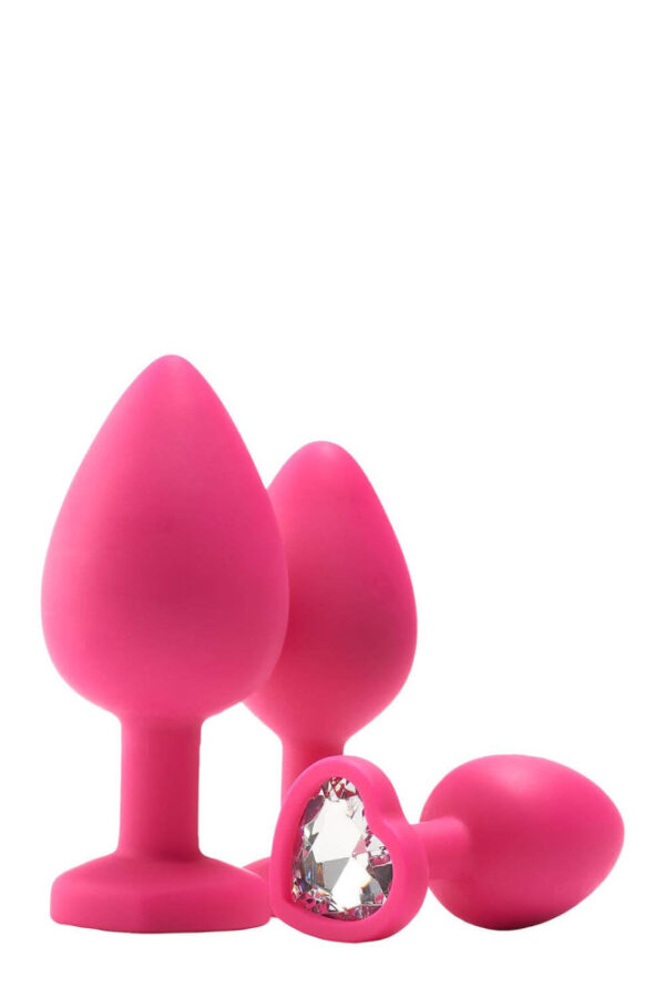 Flirts anal training kit - sada análního dilda (3ks) - růžová