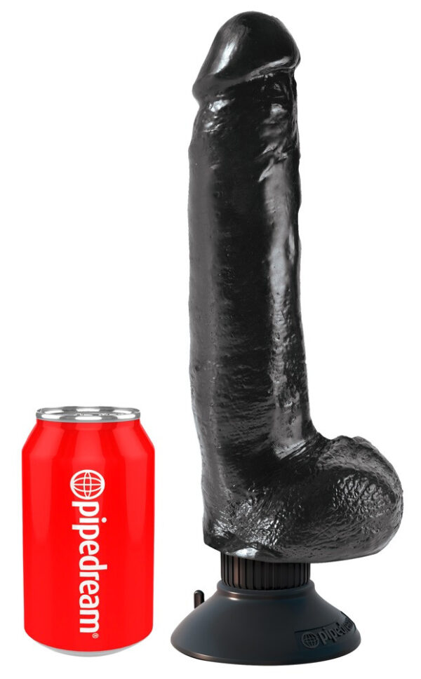 King Cock 9 - flexibilní vibrátor s nožičkami (26 cm) - černý