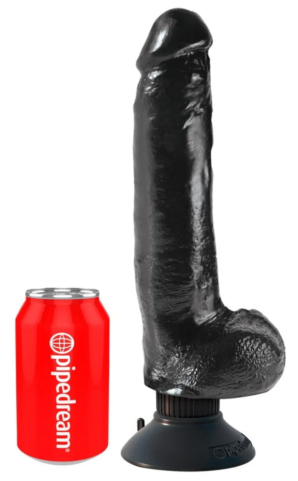 King Cock 9 - flexibilní vibrátor s nožičkami (26 cm) - černý