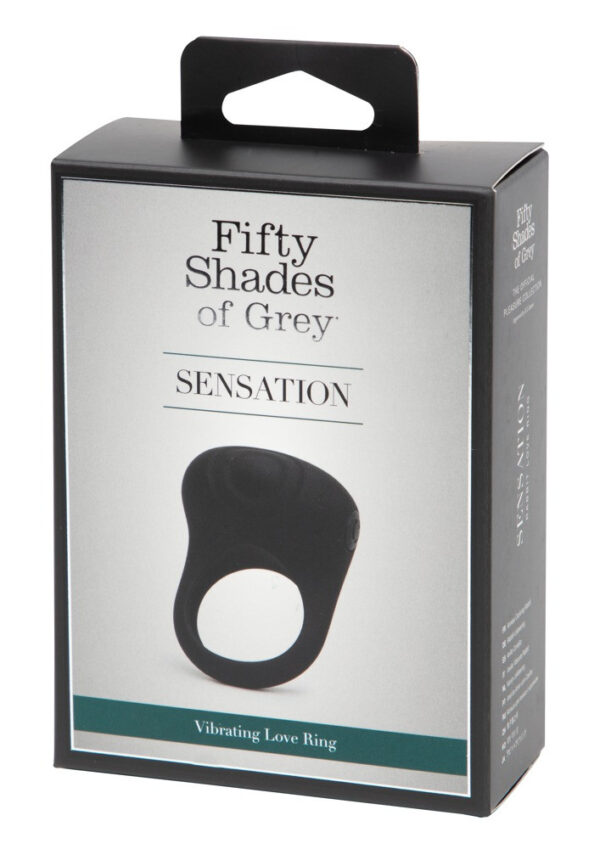 Padesát odstínů šedi - vibrační kroužek na penis Sensation na baterie (černý)