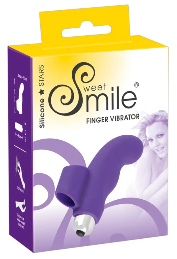 SMILE prstík - vlnitý silikonový mini vibrátor (fialový)