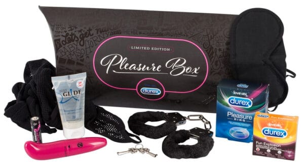 DUREX Pleasure Box - sada s vibrátorem (8 dílná)