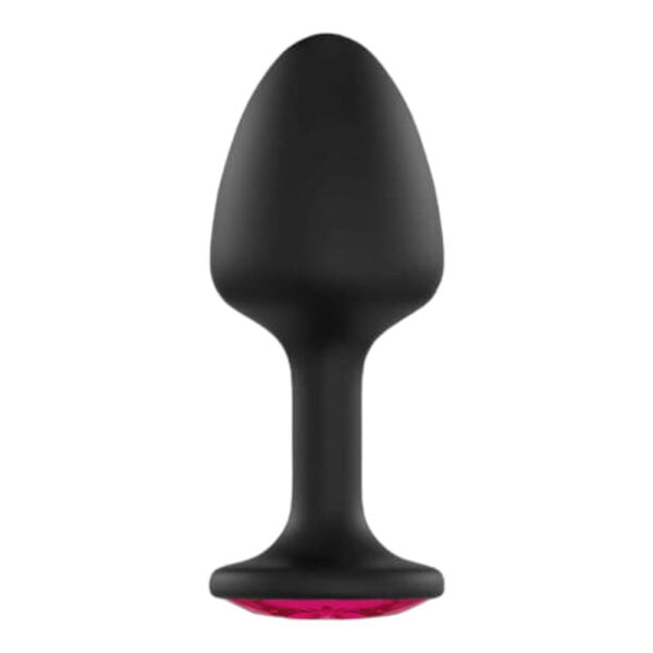 Dorcel Geisha Plug Ruby XL - anální kolík s růžovým kamenem (černý)