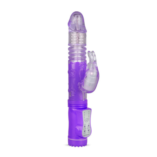 Easytoys - Zajíčkový vibrátor s králičím spinnerem (fialový-průsvitný)