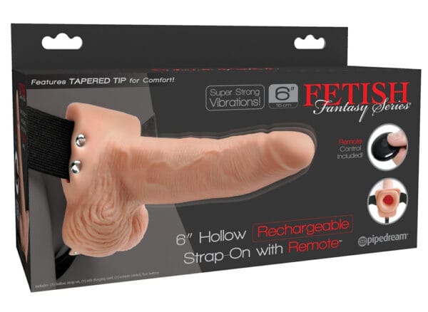 Fetish Strap-On 6 - bezdrátový vibrační připínák (přírodní)