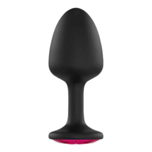 Dorcel Geisha Plug Ruby M - růžové anální dildo s kamínky (černé)