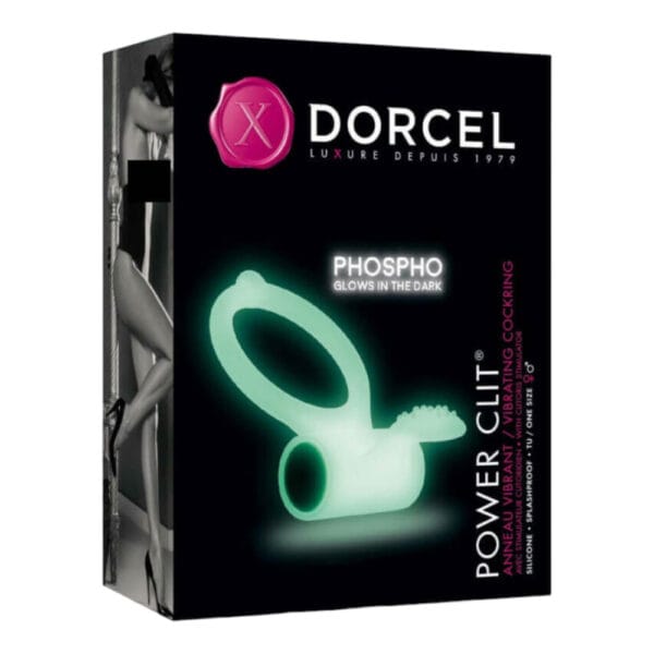 Dorcel - fosforeskující vibrační erekční kroužek (bílý)