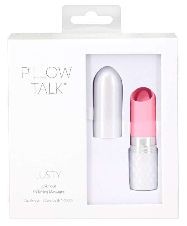 Pillow Talk Lusty - dobíjecí vibrátor s jazykovou hůlkou (růžový)