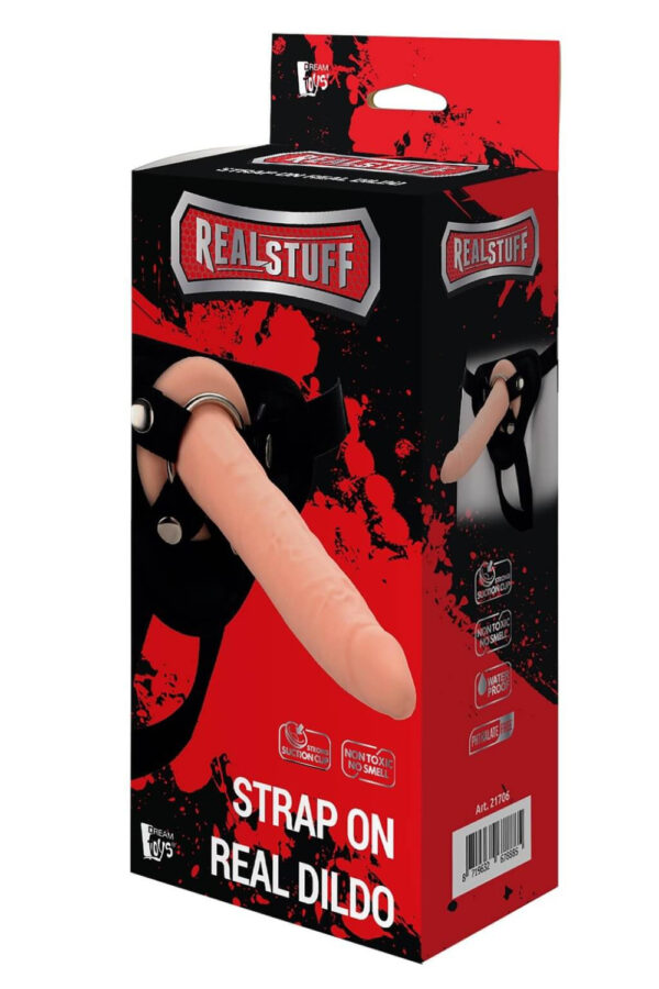 RealStuff Strap-On - úzké připínací dildo (přírodní)