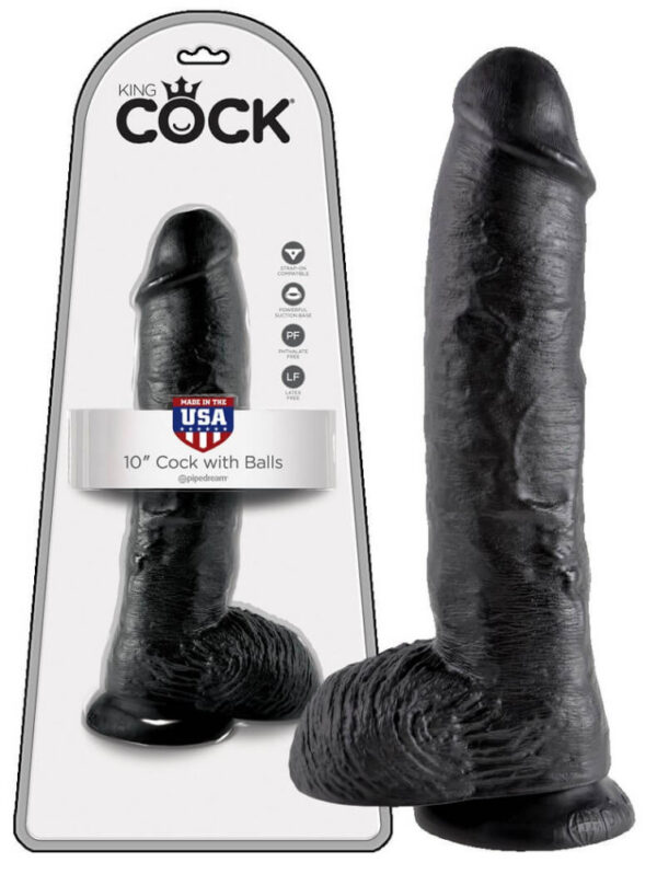 King Cock 10 dildo s varlaty (25 cm) - černý