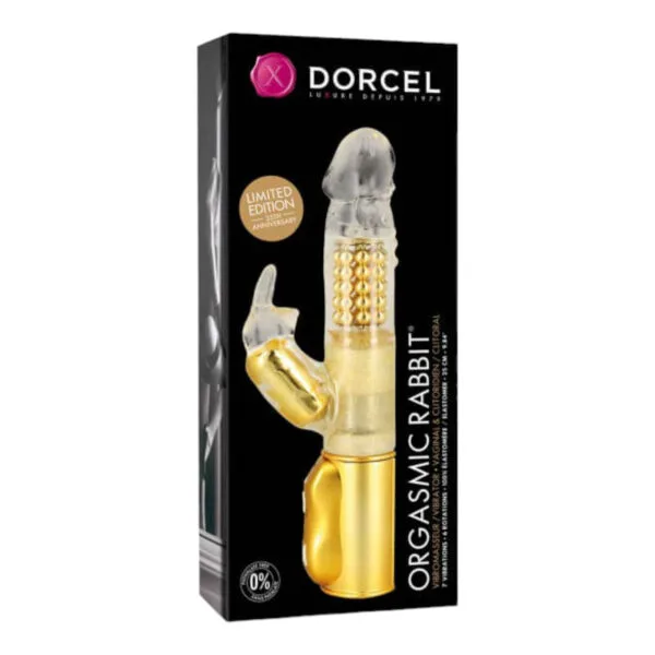 Dorcel Orgasmic Rabbit - zlatý vibrátor s klitoriálním ramenem