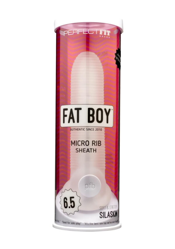 Fat Boy Micro Ribbed - návlek na penis (17 cm) - mléčně bílý