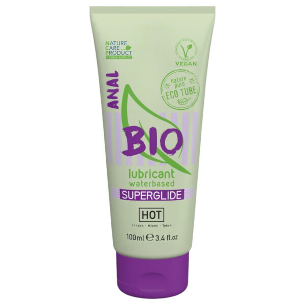 HOT BIO Superglide Anal - veganský lubrikační gel na vodní bázi pro anální použití (100 ml)