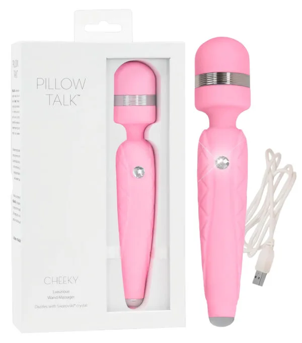 Pillow Talk Cheeky Wand - růžový akumulátorový masážní vibrátor