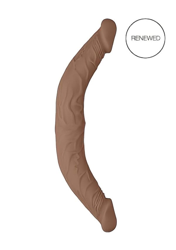 RealRock dvojitý dildo 36cm - tmavě přírodní