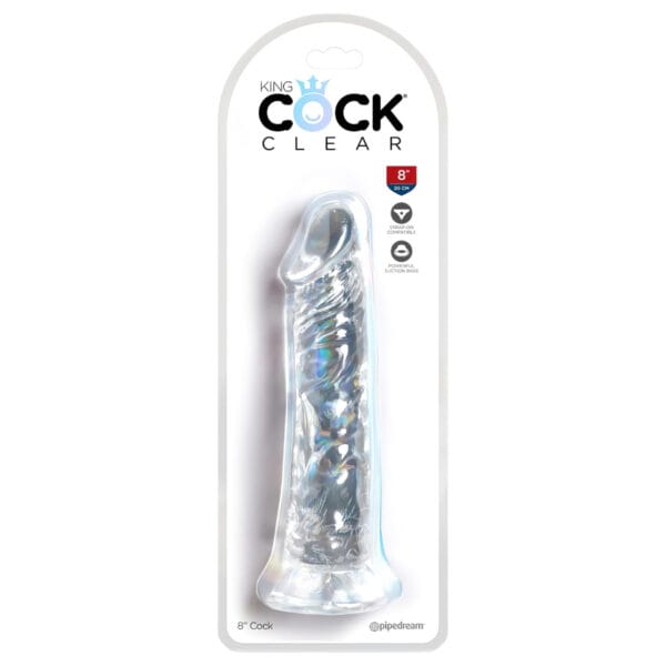 King Cock Clear 8 - přísavkový velký dildo (20 cm)