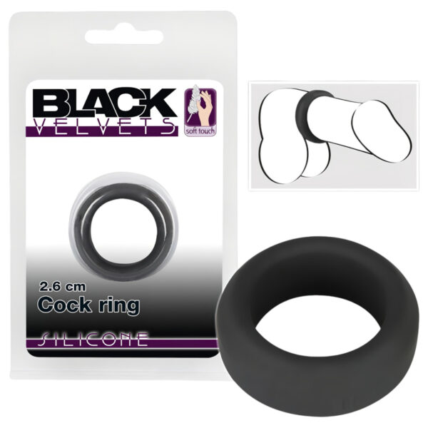 You2Toys Black Velvet Cock Ring - krúžok na penis (2