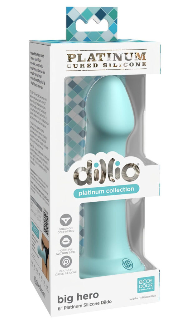 Dillio Velký hrdina - přísavný dildo (17 cm) - tyrkysový