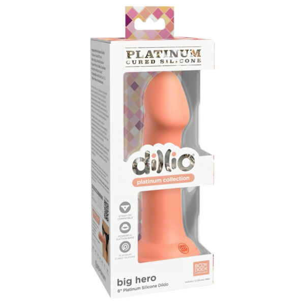 Dillio Big Hero - přísavný silikonový dildo (17cm) - oranžový