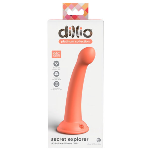 Dillio Tajný Badatel - žaludový dildo (17cm) - oranžový