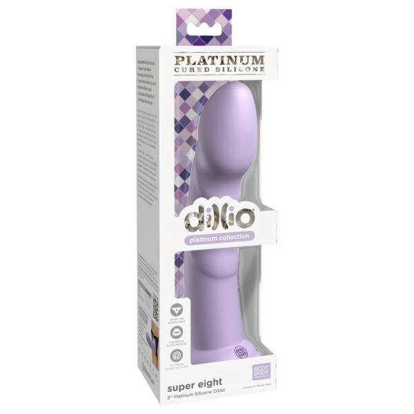 Dillio Super Eight - přísavkový silikonový dildo (21cm) - fialový