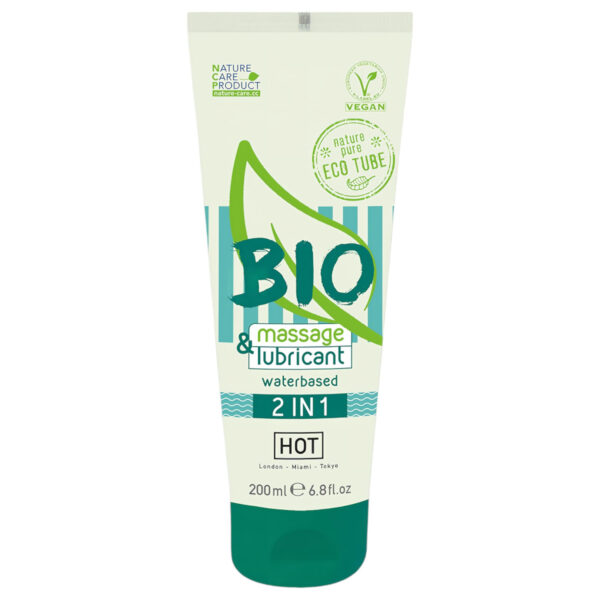 HOT Bio 2v1 - gel na vodní bázi pro kluzký i masážní zážitek (200ml)