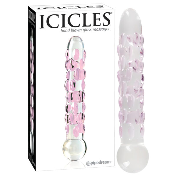 Icicles No. 7 - perlový skleněný dildo