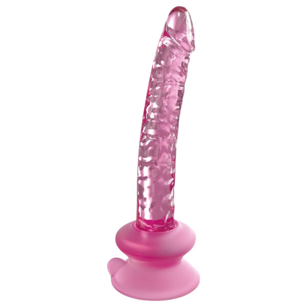 Icicles No. 86 - růžové skleněné dildo s tvarem penisu