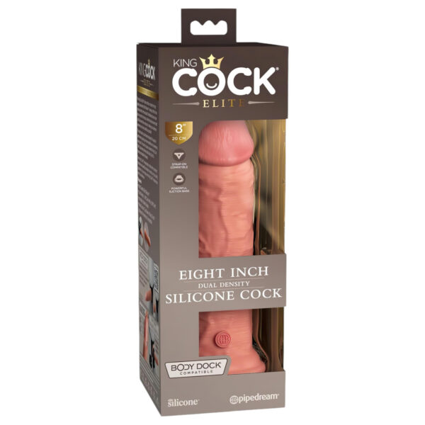 King Cock Elite 8 - přísavný realistický dildo (20 cm) - přírodní