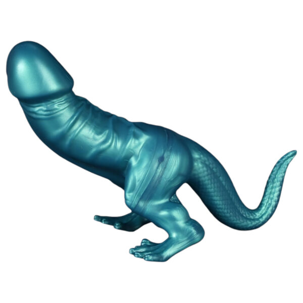 Toppedmonster - dinosaur silikonové dildo - 26 cm (tyrkysová)