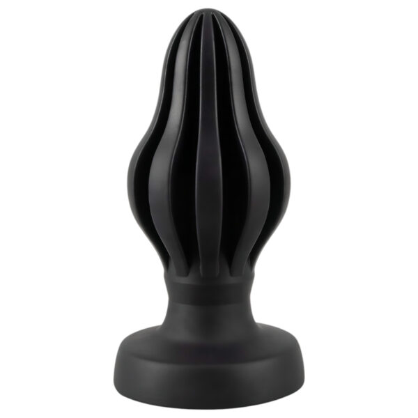 ANOS - měkké žebrované anální dildo - 5 cm (černé)