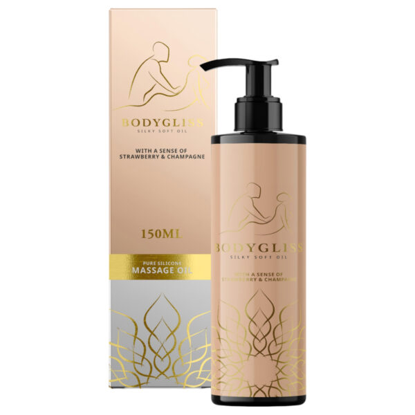 Bodygliss - masážní olej a lubrikant - jahoda (150 ml)