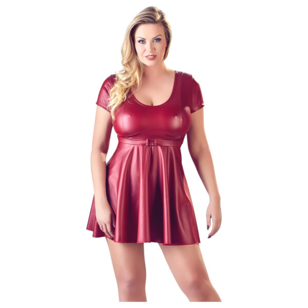 Cottelli Plus Size - Áčkové mini šaty (červené) - XL