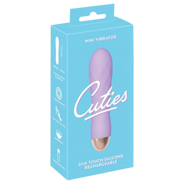 Cuties Mini - nabíjecí vodotěsný roštový vibrátor (fialový)