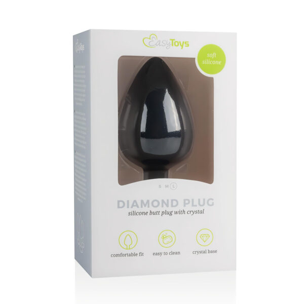 Easytoys Diamond - anální plug s bílým kamenem