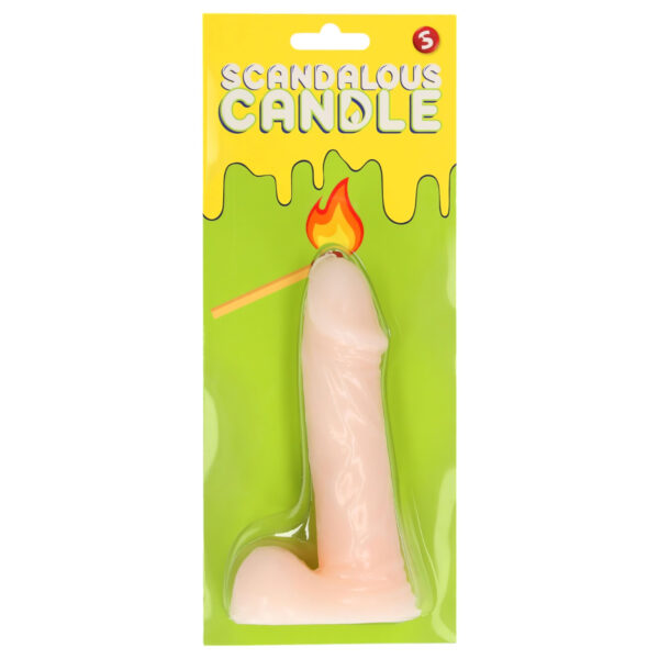 Skandální svíčka - penis s varlaty - přírodní (133g)