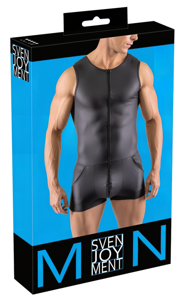 Svenjoyment - sexy černý pánský overal bez rukávů - 2XL