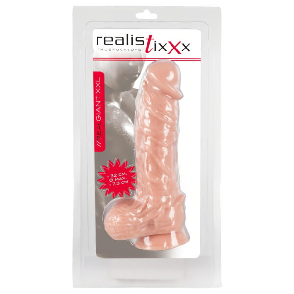 realistixxx Giant XXL - realistický dildo (32 cm) - přírodní